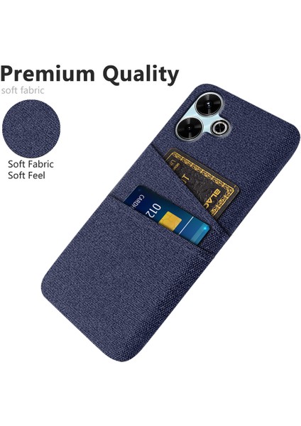 Xiaomi Redmi 13 4g Kılıf Bezi + Çift Kart Yuvalı Sert Pc Telefon Kapağı-Mavi (Yurt Dışından) modelleri