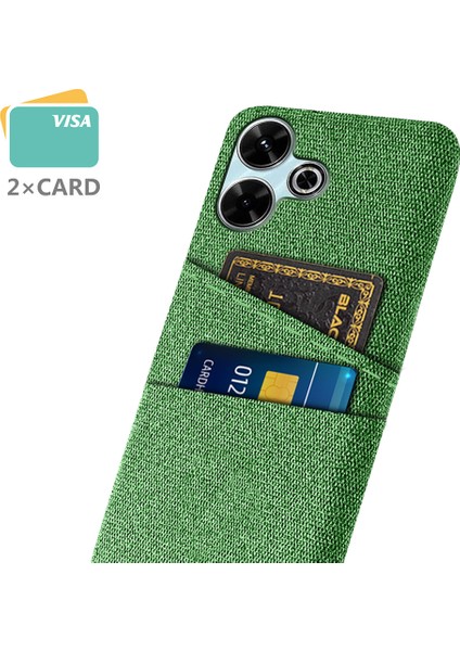 Xiaomi Redmi 13 4g Kılıf Bezi + Çift Kart Yuvalı Sert Pc Telefon Kapağı-Yeşil (Yurt Dışından) fiyatları