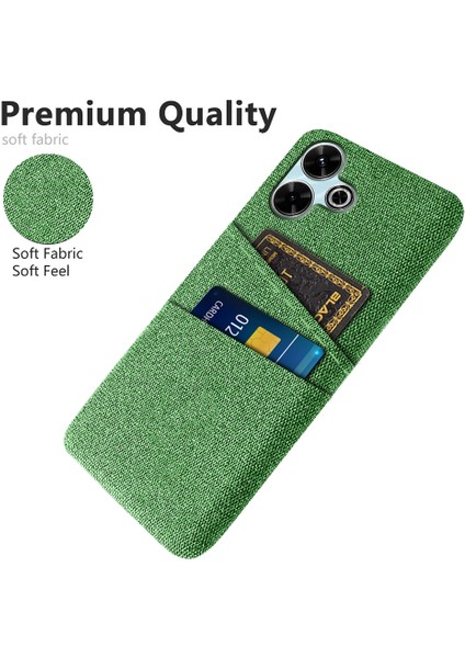 Xiaomi Redmi 13 4g Kılıf Bezi + Çift Kart Yuvalı Sert Pc Telefon Kapağı-Yeşil (Yurt Dışından) modelleri