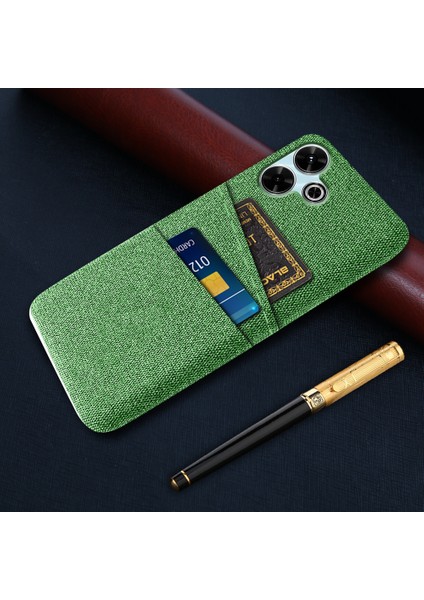 Xiaomi Redmi 13 4g Kılıf Bezi + Çift Kart Yuvalı Sert Pc Telefon Kapağı-Yeşil (Yurt Dışından) indirimleri