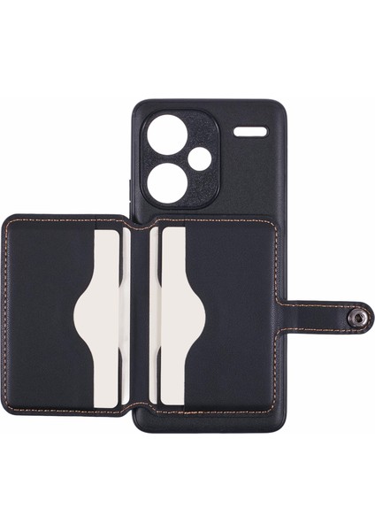 Xiaomi Redmi Note 13 Pro+5g Telefon Kılıfı Yapışkanlı Kart Çantası Renk Eşleştirmeli Kickstand-Gri (Yurt Dışından) modelleri