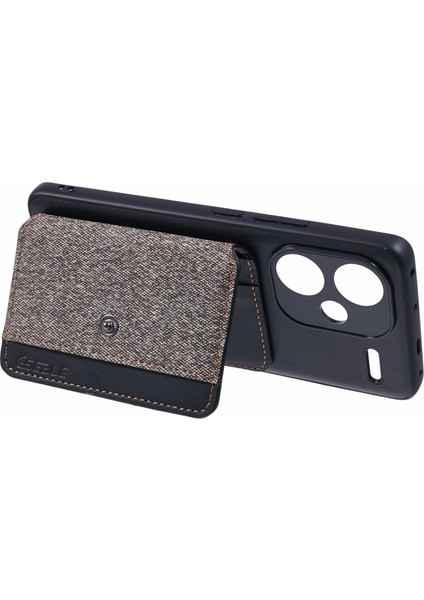 Xiaomi Redmi Note 13 Pro+5g Telefon Kılıfı Yapışkanlı Kart Çantası Renk Eşleştirmeli Kickstand-Gri (Yurt Dışından) fırsatları