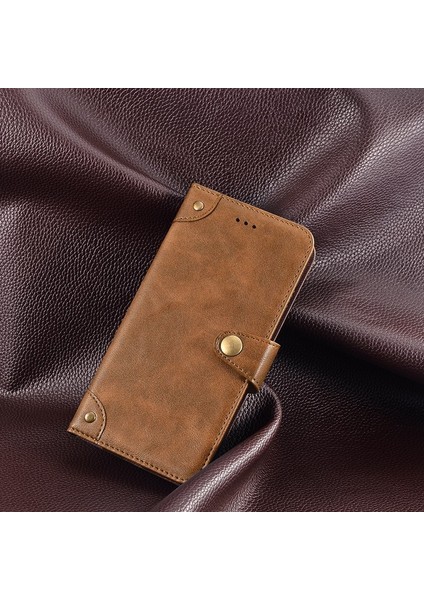 Xiaomi Redmi Için A1 + 4g Damla Geçirmez Cep Telefonu Kılıfı Çanta Ince Doku Pu Deri Flip Cüzdan Kapak Standı-Kahverengi (Yurt Dışından)