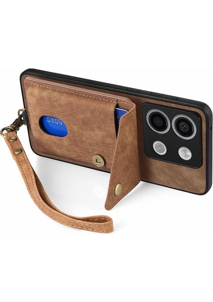 D1 Xiaomi Poco X6 5g Retro Kılıf Kart Yuvası Kickstand Deri + Tpu Telefon Kapağı-Kahverengi (Yurt Dışından) indirimleri