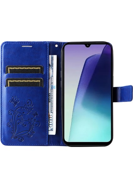 Xiaomi Redmi 14C 4g Kılıf Deri Telefon Kapağı-Mavi Baskı Çiçek (Yurt Dışından) modelleri
