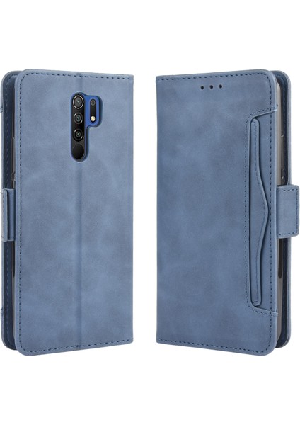Xiaomi Redmi 9 Prime(Hindistan) Çoklu Kart Sahipleri Tasarım Telefon Kılıfı-Mavi Için Cüzdan Standı Flip Deri Telefon Kapağı (Yurt Dışından) modelleri
