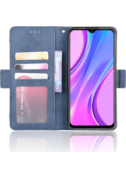Xiaomi Redmi 9 Prime(Hindistan) Çoklu Kart Sahipleri Tasarım Telefon Kılıfı-Mavi Için Cüzdan Standı Flip Deri Telefon Kapağı (Yurt Dışından) indirimleri