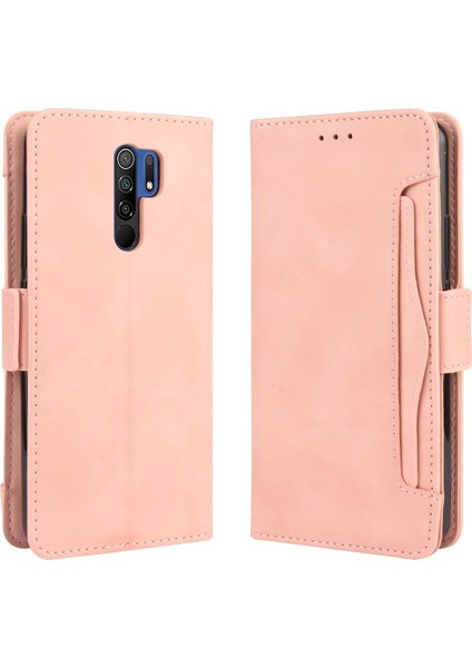 Xiaomi Redmi 9 Prime(Hindistan) Çoklu Kart Sahipleri Tasarım Telefon Kılıfı-Pembe Için Cüzdan Standı Flip Deri Telefon Kapağı (Yurt Dışından) modelleri