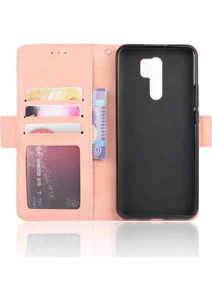 Xiaomi Redmi 9 Prime(Hindistan) Çoklu Kart Sahipleri Tasarım Telefon Kılıfı-Pembe Için Cüzdan Standı Flip Deri Telefon Kapağı (Yurt Dışından) fırsatları