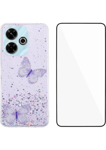 Xiaomi Redmi 13 5g/4g Kılıf Ekran Filmi Tpu Telefon Kapağı Pvc Epoksi-Mor Için (Yurt Dışından)