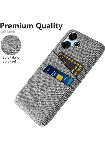 Xiaomi Redmi 13 4g Kılıf Bezi + Çift Kart Yuvalı Sert Pc Telefon Kapağı-Açık Gri (Yurt Dışından) modelleri