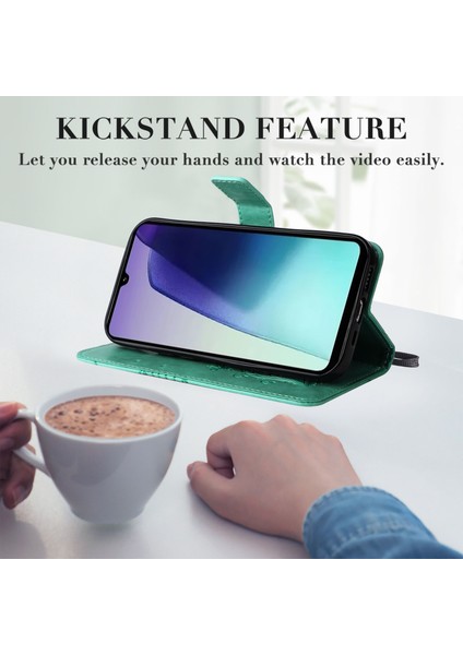 Xiaomi Redmi 14C 4g Kılıf Deri Telefon Kılıfı-Yeşil Baskı Çiçek (Yurt Dışından) indirimleri