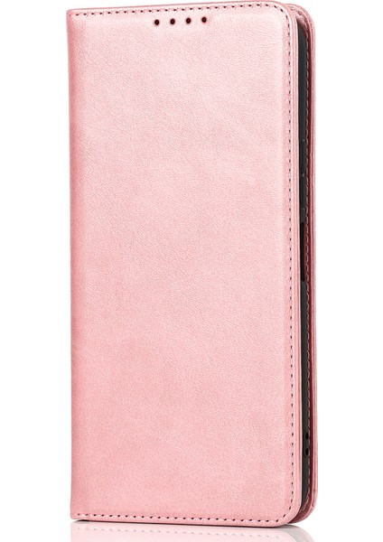 Manyetik Emme Pu Deri Darbeye Dayanıklı Tpu Standı Flip Cüzdan Telefon Kapağı Xiaomi Redmi Için Not 10 Je-Gül Altın (Yurt Dışından)