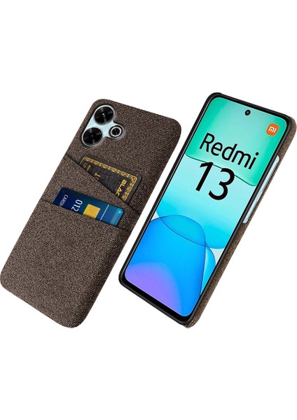 Xiaomi Redmi 13 4g Kılıf Bezi + Çift Kart Yuvalı Sert Pc Telefon Kapağı-Kahverengi (Yurt Dışından)