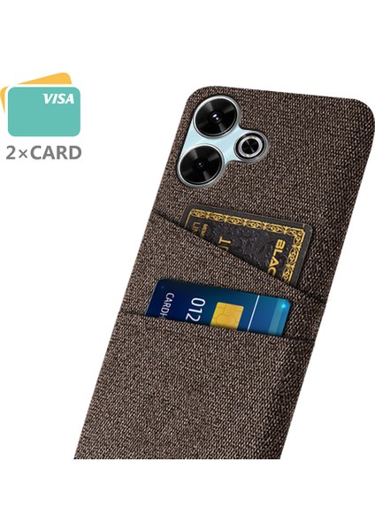 Xiaomi Redmi 13 4g Kılıf Bezi + Çift Kart Yuvalı Sert Pc Telefon Kapağı-Kahverengi (Yurt Dışından) fiyatları