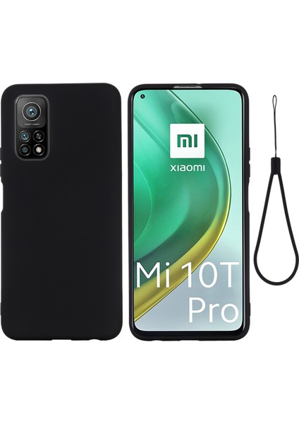 Xiaomi Mi 10T 5g/mi 10T Pro 5g-Siyah Için Sıvı Silikon Süper Ince Telefon Koruyucu Kılıf (Yurt Dışından)