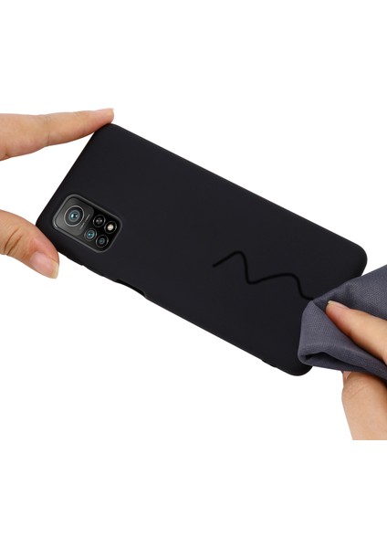 Xiaomi Mi 10T 5g/mi 10T Pro 5g-Siyah Için Sıvı Silikon Süper Ince Telefon Koruyucu Kılıf (Yurt Dışından)