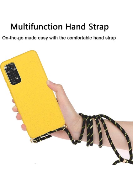 Xiaomi Redmi Için Not 11 4g(Qualcomm) Hafif Ince Çevre Dostu Buğday Samanı + Ayarlanabilir Kordonlu Yumuşak Tpu Cep Telefonu Kılıfı-Sarı (Yurt Dışından) modelleri