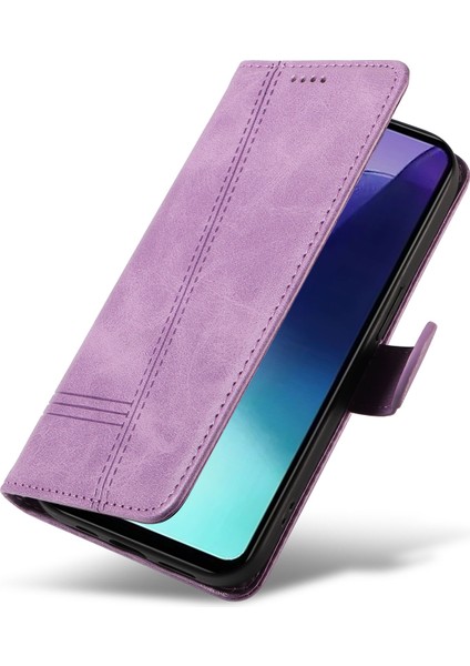 Xiaomi Redmi 14C 4g Kılıf Kapaklı Cüzdan T-Şekil Hatları Deri Telefon Kapağı-Mor Için (Yurt Dışından) fırsatları