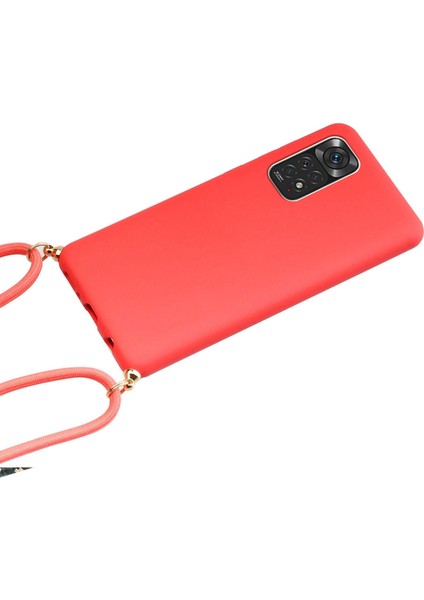 Xiaomi Redmi Note 11 4g(Qualcomm) Için Hafif Ince Çevre Dostu Buğday Samanı + Ayarlanabilir Kordonlu Yumuşak Tpu Cep Telefonu Kılıfı-Kırmızı (Yurt Dışından) fiyatları