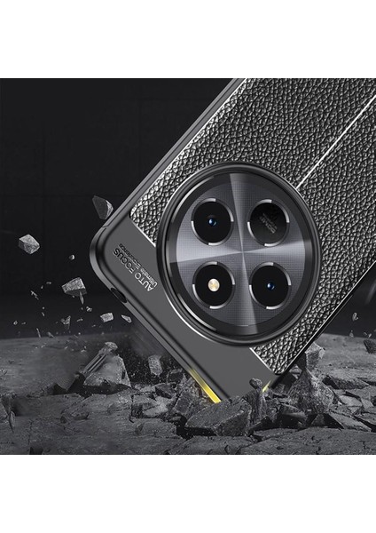 Xiaomi Redmi 14C 4g Kılıf Litchi Texture Tpu Esnek Telefon Kapağı, Siyah (Yurt Dışından) modelleri