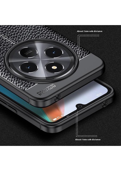 Xiaomi Redmi 14C 4g Kılıf Litchi Texture Tpu Esnek Telefon Kapağı, Siyah (Yurt Dışından) fırsatları
