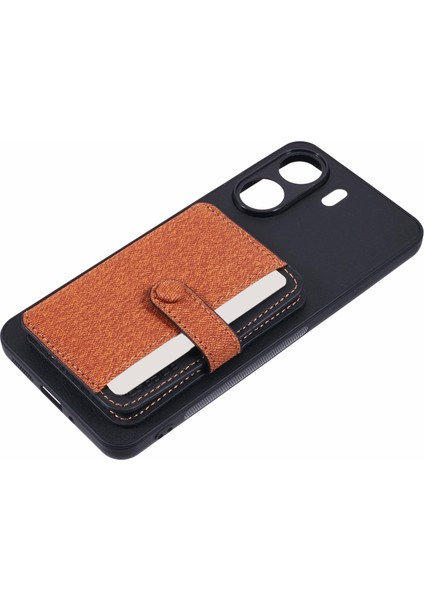 Xiaomi Redmi 13C 4g/5g Telefon Kılıfı Yapışkanlı Kart Çantası Renk Eşleştirmesi Kickstand-Kahverengi (Yurt Dışından) indirimleri
