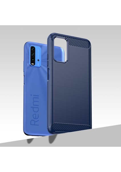 1.8mm Çizilmeye Dayanıklı Fırçalanmış Karbon Fiber Doku Tpu Case Arka Cep Telefonu Kapağı Için Xiaomi Redmi 9 Güç-Mavi (Yurt Dışından) indirimleri