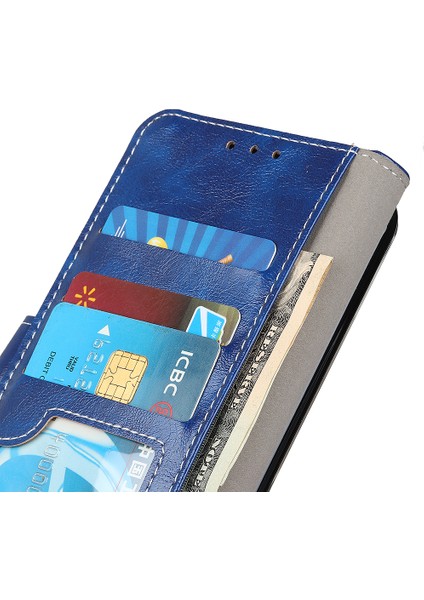 Xiaomi Redmi 14C 4g Kılıf Crazy Horse Dokulu Deri Telefon Cüzdan Kapağı-Mavi (Yurt Dışından) modelleri