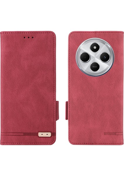 Xiaomi Redmi 14C 4g Kılıf Deri Cüzdan Çevirme Telefon Kapağı Donanım Dekoru-Gül Için (Yurt Dışından)