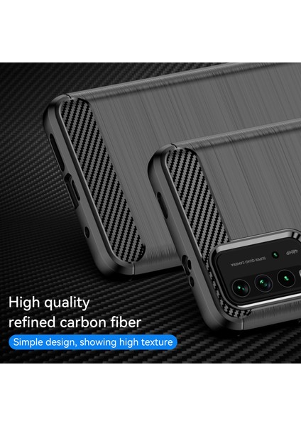 1.8mm Çizilmeye Dayanıklı Fırçalanmış Karbon Fiber Doku Tpu Case Arka Cep Telefonu Kapağı Xiaomi Redmi 9 Güç-Siyah (Yurt Dışından) fiyatları