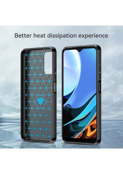 1.8mm Çizilmeye Dayanıklı Fırçalanmış Karbon Fiber Doku Tpu Case Arka Cep Telefonu Kapağı Xiaomi Redmi 9 Güç-Siyah (Yurt Dışından) fırsatları