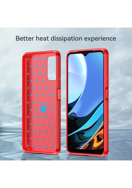 1.8mm Çizilmeye Dayanıklı Fırçalanmış Karbon Fiber Doku Tpu Case Arka Cep Telefonu Kapağı Xiaomi Redmi 9 Güç-Kırmızı (Yurt Dışından) fırsatları