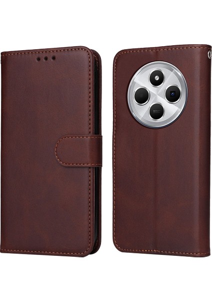 Xiaomi Redmi 14C 4g Kılıf Cüzdan Pu Deri Folyo Flip Telefon Kapağı-Kahverengi (Yurt Dışından)