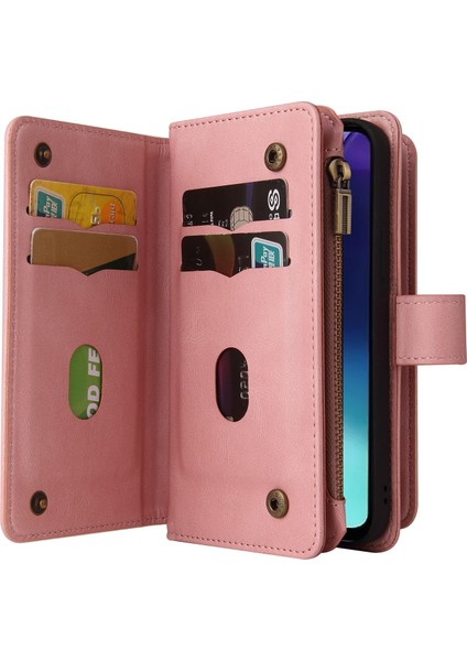 Xiaomi Redmi 14C 4g Telefon Kılıfı Fermuarlı Cüzdan Deri Stand Kapağı-Pembe (Yurt Dışından) fırsatları