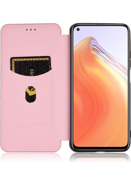 Xiaomi Mi 10T 5G/10T Pro 5g Shell-Gül Altın Için Karbon Fiber Dokulu Otomatik Emilmiş Deri Kılıf (Yurt Dışından)