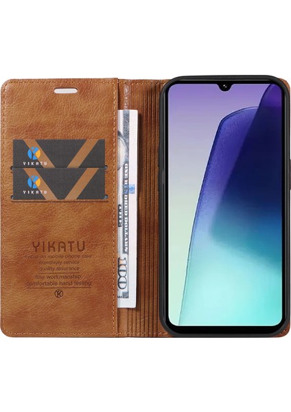 Xiaomi Redmi Için 14C 4g Kılıf Cüzdan Litchi Tahıl Deri Telefon Kapağı Manyetik Otomatik Emilmiş-Kahverengi (Yurt Dışından) fiyatları