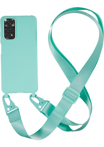Xiaomi Redmi Için Not 11 4g(Qualcomm) Yumuşak Tpu Telefon Kılıfı Geniş Kordon-Nane Yeşili ile Mat Kaplama Anti-Damla Kapak (Yurt Dışından)