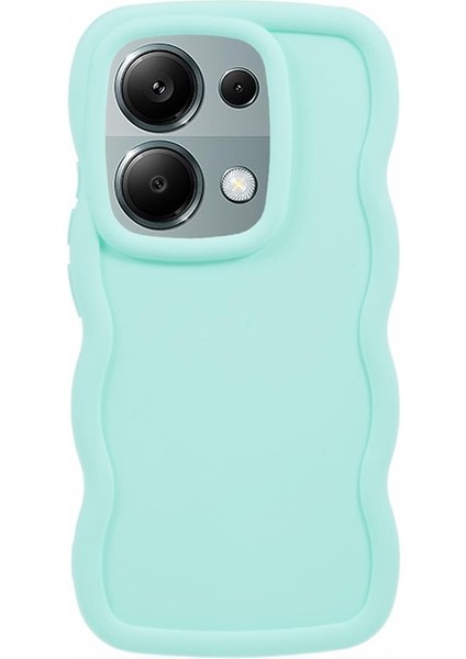 Xiaomi Poco M6 Pro 4g Kılıf Dalga Kenar Tpu Kapak Temperli Cam Filmi-Bebek Mavisi Için (Yurt Dışından)