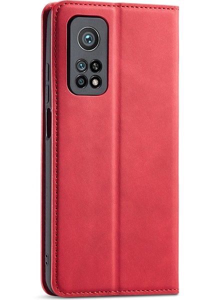 Xiaomi Mi 10T 5g/mi 10T Pro 5g Fantasy Serisi Cüzdan Standı Tasarımlı Ten-Dokunmatik Deri Kılıf-Kırmızı (Yurt Dışından)