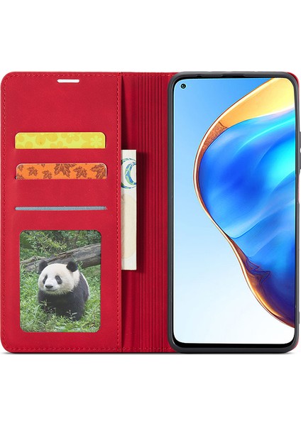 Xiaomi Mi 10T 5g/mi 10T Pro 5g Fantasy Serisi Cüzdan Standı Tasarımlı Ten-Dokunmatik Deri Kılıf-Kırmızı (Yurt Dışından)