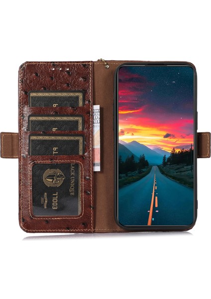 Xiaomi Redmi Note 13 Pro 5g Kılıf Hakiki Inek Deri Rfıd Engelleme Telefon Kapağı-Kahve Için (Yurt Dışından) fırsatları