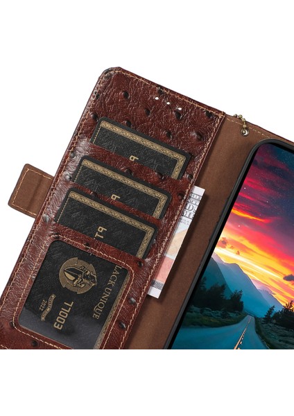 Xiaomi Redmi Note 13 Pro 5g Kılıf Hakiki Inek Deri Rfıd Engelleme Telefon Kapağı-Kahve Için (Yurt Dışından) indirimleri