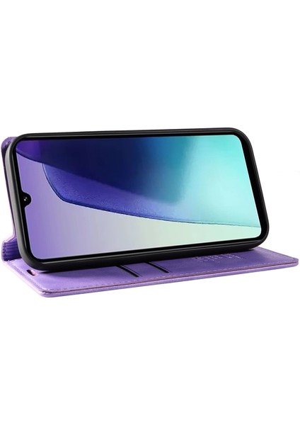 Xiaomi Redmi Için 14C 4g Kılıf Cüzdan Litchi Tahıl Deri Telefon Kapağı Manyetik Otomatik Emilmiş-Mor (Yurt Dışından) modelleri
