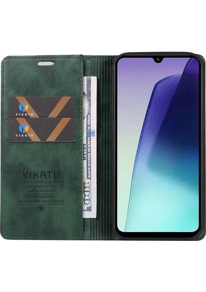 Xiaomi Redmi Için 14C 4g Kılıf Cüzdan Litchi Tahıl Deri Telefon Kapağı Manyetik Otomatik Emilmiş-Yeşil (Yurt Dışından) fiyatları