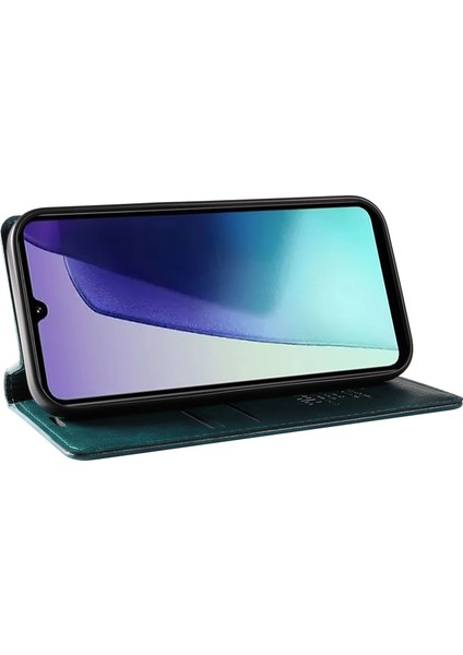 Xiaomi Redmi Için 14C 4g Kılıf Cüzdan Litchi Tahıl Deri Telefon Kapağı Manyetik Otomatik Emilmiş-Yeşil (Yurt Dışından) modelleri