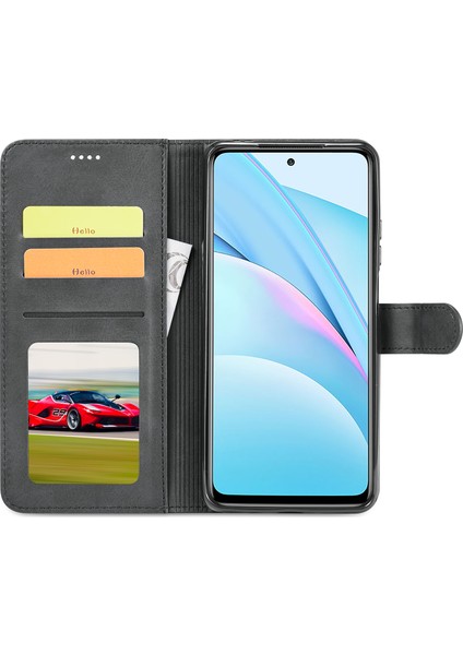 Xiaomi Mi 10T Lite 5g Stand Shell-Siyah Için Deri Cüzdan Kılıf (Yurt Dışından)