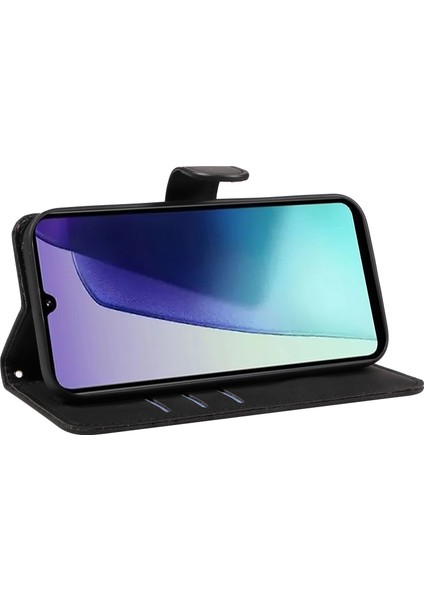 Xiaomi Redmi Için 14C 4g Kılıf Standı Cüzdan Deri Telefon Kapağı Kavisli Çizgi Bilek Kayışı-Siyah (Yurt Dışından) fırsatları