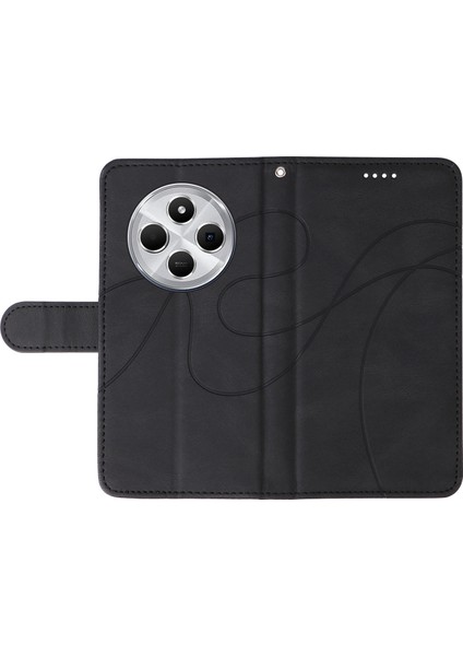 Xiaomi Redmi Için 14C 4g Kılıf Standı Cüzdan Deri Telefon Kapağı Kavisli Çizgi Bilek Kayışı-Siyah (Yurt Dışından) indirimleri