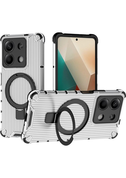 Xiaomi Redmi Note 13 5g Kılıfı Için Kickstand Pc+Tpu Telefon Kapağı Magsafe-Şeffaf ile Uyumlu (Yurt Dışından)
